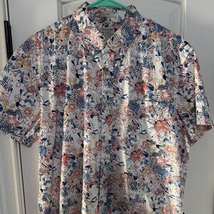 J Crew Washed Floral Shirt Men L Slim Fit Button Down